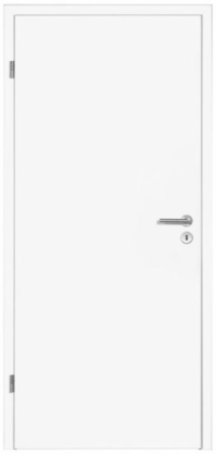 HUGA-TÜR WEISS GLATT 9016<br/>198,5 x 98,5 cm  RSP  Rund  DIN RS title=